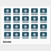 Nautical Design Quadratischer Aufkleber (Blatt)