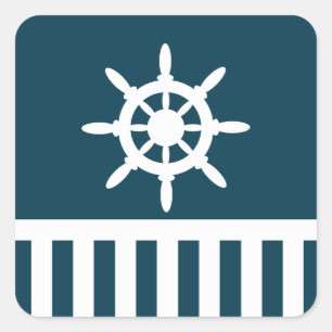 Nautical Design Quadratischer Aufkleber
