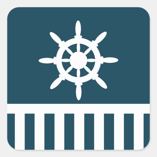 Nautical Design Quadratischer Aufkleber (Vorderseite)