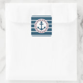Nautical Design Quadratischer Aufkleber (Tasche)