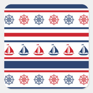 Nautical Design Quadratischer Aufkleber