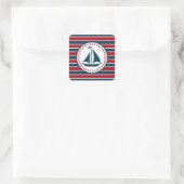 Nautical Design Quadratischer Aufkleber (Tasche)
