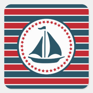 Nautical Design Quadratischer Aufkleber