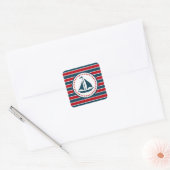 Nautical Design Quadratischer Aufkleber (Umschlag)