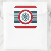 Nautical Design Quadratischer Aufkleber (Tasche)