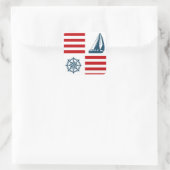 Nautical Design Quadratischer Aufkleber (Tasche)