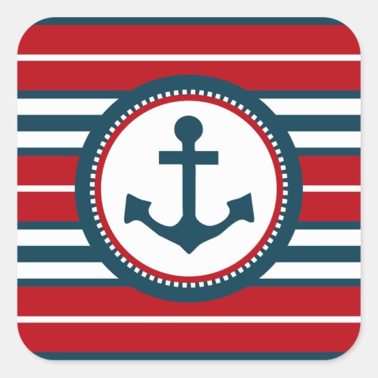 Nautical Design Quadratischer Aufkleber (Vorderseite)