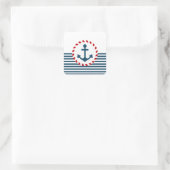 Nautical Design Quadratischer Aufkleber (Tasche)