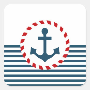 Nautical Design Quadratischer Aufkleber