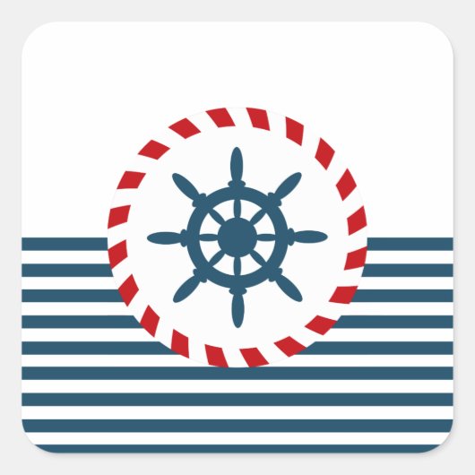Nautical Design Quadratischer Aufkleber (Vorderseite)