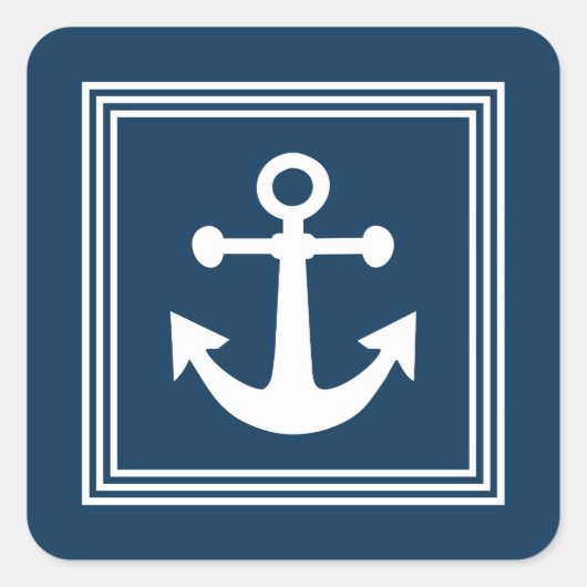 Nautical Design Quadratischer Aufkleber (Vorderseite)