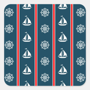 Nautical Design Quadratischer Aufkleber