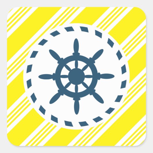 Nautical Design Quadratischer Aufkleber (Vorderseite)