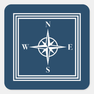 Nautical Design Quadratischer Aufkleber