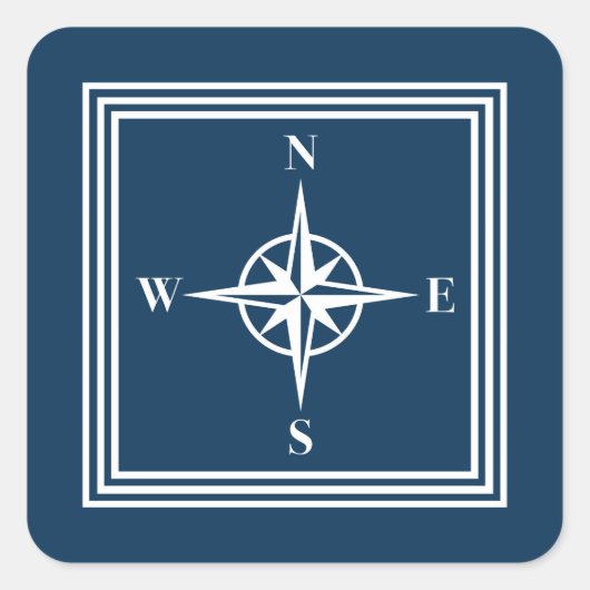 Nautical Design Quadratischer Aufkleber (Vorderseite)