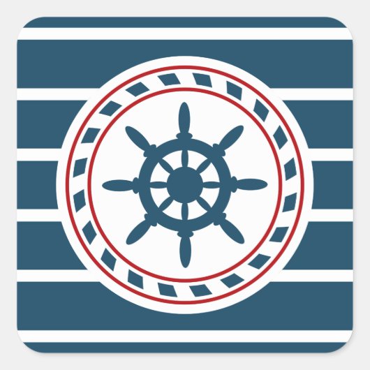 Nautical Design Quadratischer Aufkleber (Vorderseite)