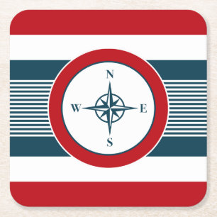 Nautical Design Rechteckiger Pappuntersetzer
