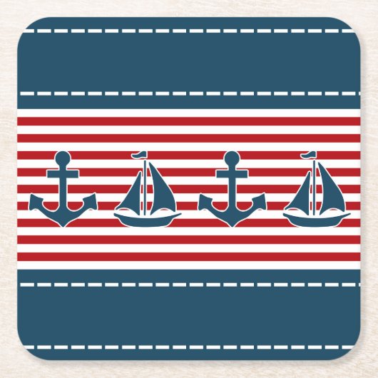 Nautical Design Rechteckiger Pappuntersetzer (Vorderseite)