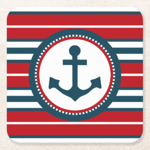 Nautical Design Rechteckiger Pappuntersetzer