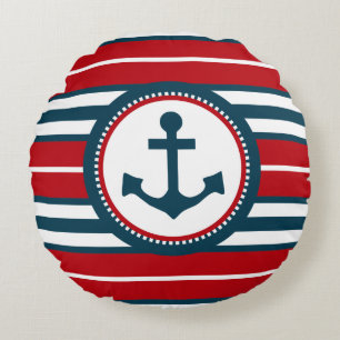 Nautical Design Rundes Kissen