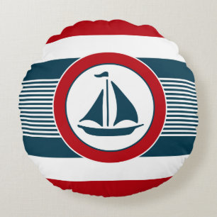 Nautical Design Rundes Kissen