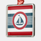 Nautical Design Silbernes Ornament (Links)