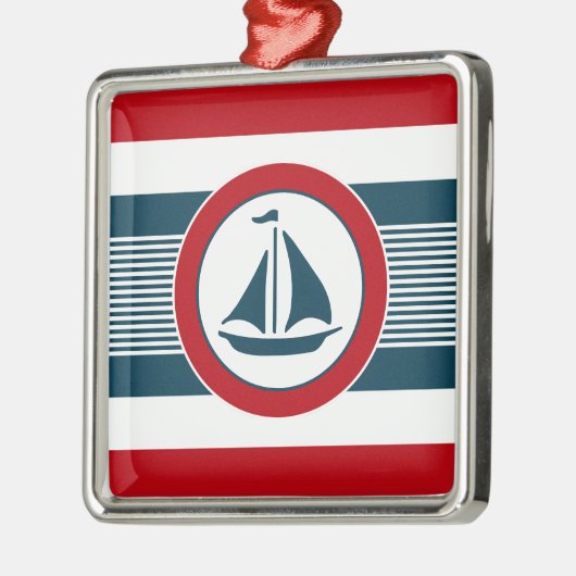 Nautical Design Silbernes Ornament (Links)