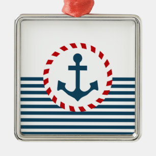 Nautical Design Silbernes Ornament