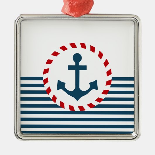 Nautical Design Silbernes Ornament (Vorne)