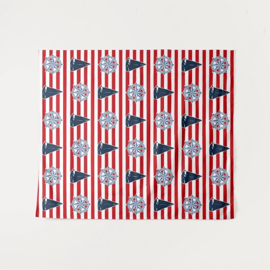 Nautical Design Wandteppich (Vorderseite (Horizontal))