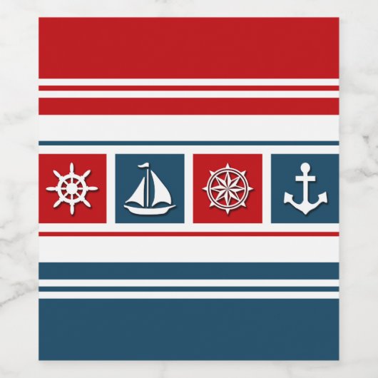 Nautical Design Weinetikett (Einzelnes Label)