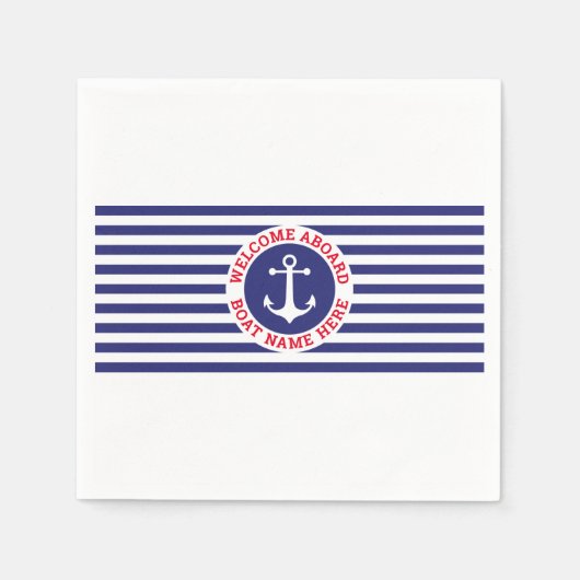 Nautical Design with Navy Stripes Serviette (Vorderseite)