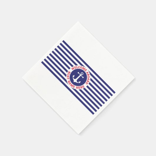 Nautical Design with Navy Stripes Serviette (Ecke)