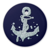 Nautical Diamond Anchor Bling Glam Beach Chic Keramikknauf (Vorderseite)