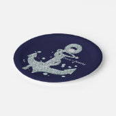 Nautical Diamond Anchor Bling Glam Beach Party Pappteller (Schrägansicht)
