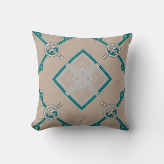 Nautical Diamond Knot Cushion Kissen (Vorderseite)