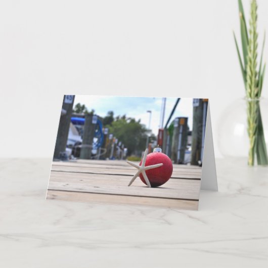 Nautical Dock mit Ornamenten Feiertagskarte (Vorderseite)