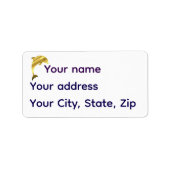 Nautical dolphin porpise gold silhouette adressaufkleber (Vorne)