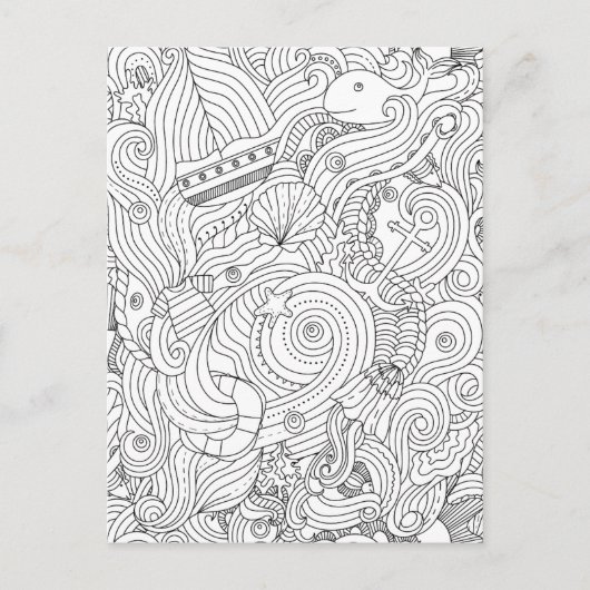 Nautical Doodle Postkarte (Vorderseite)