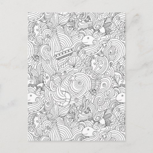 Nautical Doodle Postkarte (Vorderseite)