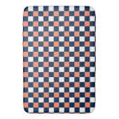 Nautical Doodles – Coral & Navy Mini Check Badematte (Vorderseite Vertikal)