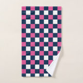 Nautical Doodles – Hot Pink & Navy Coastal Stripe Badhandtuch Set (Handtuch)