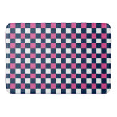 Nautical Doodles – Hot Pink & Navy Mini Check Badematte (Vorderseite)