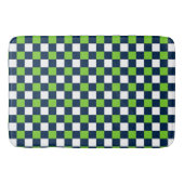 Nautical Doodles – Lime & Navy Mini Check Badematte (Vorderseite)