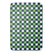 Nautical Doodles – Lime & Navy Mini Check Badematte (Vorderseite Vertikal)