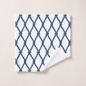 Nautical Doodles – Red & Navy Coastal Stripe Badhandtuch Set (Waschlappen)