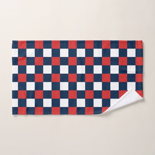Nautical Doodles – Red & Navy Coastal Stripe Badhandtuch Set (Handtuch)