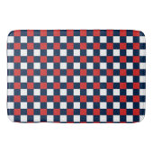 Nautical Doodles – Red & Navy Mini Check Badematte (Vorderseite)
