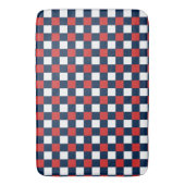 Nautical Doodles – Red & Navy Mini Check Badematte (Vorderseite Vertikal)