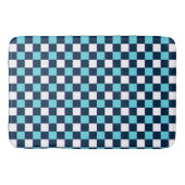 Nautical Doodles – Turquoise & Navy Mini Check Badematte (Vorderseite)